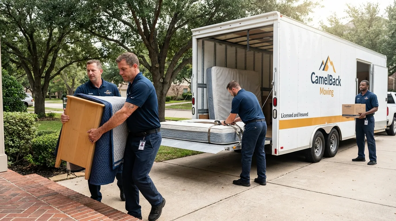 Crew loading residential truck for cross-state move from Parsippany, NJ